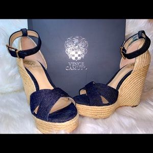 VINCE CAMUTO Maurita Espadrille Wedge Sandal Denim